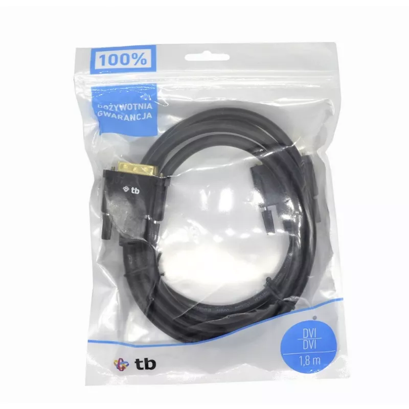 TB MM DVI 24+1 Kabel 1,8 m, czarny, złoty (AKTBXVD24DVI18B)