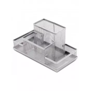 Piórnik Forpus, srebrny, pusty, 4, perforowany metal 1005-013