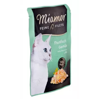 Mokra karma dla kota Miamor Fine Fillets w galarecie 100 g — ryba z marchewką, koty dorosłe, saszetka