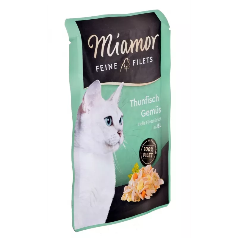 Mokra karma dla kota Miamor Fine Fillets w galarecie 100 g — ryba z marchewką, koty dorosłe, saszetka