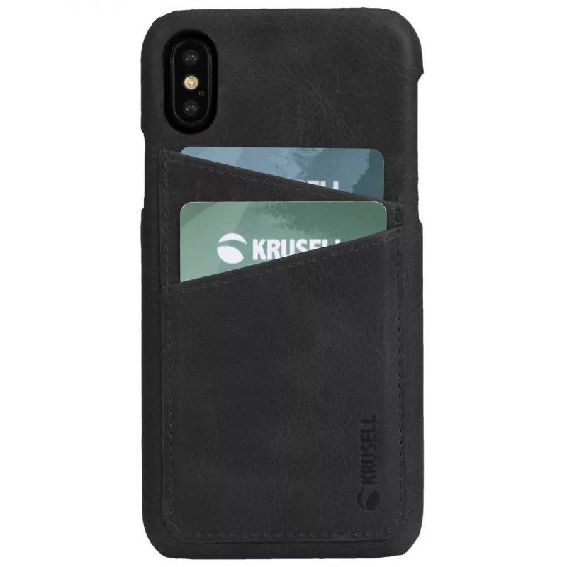 Pokrowiec Krusell Sunne 2 Card Cover iPhone XS Max Czarny