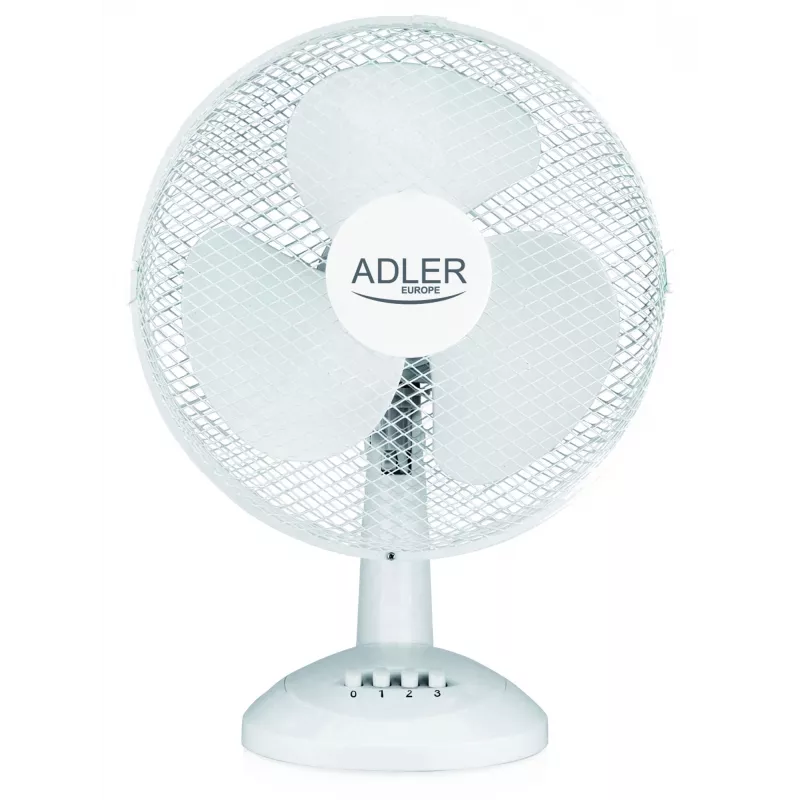 Adler | AD 7304 | Wentylator biurkowy | Biały | Średnica 40 cm | Liczba prędkości 3 | Oscylacja | 45 W | Nie