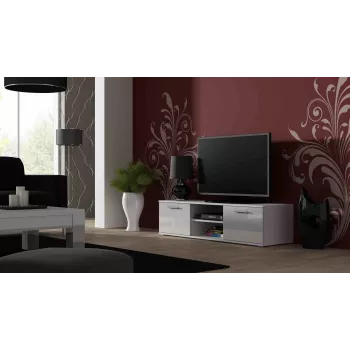 Cama stojak TV SOHO 140 biały/biały połysk