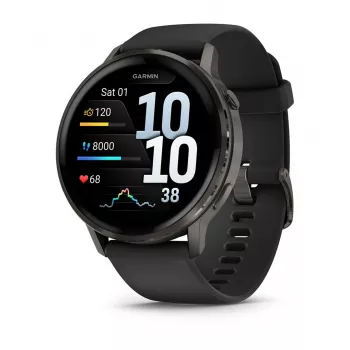 Smartwatch GARMIN Venu 4 1.4 cal AMOLED GPS Czarny, koperta 45 mm, 8 GB, bateria 12 dni, 5 ATM