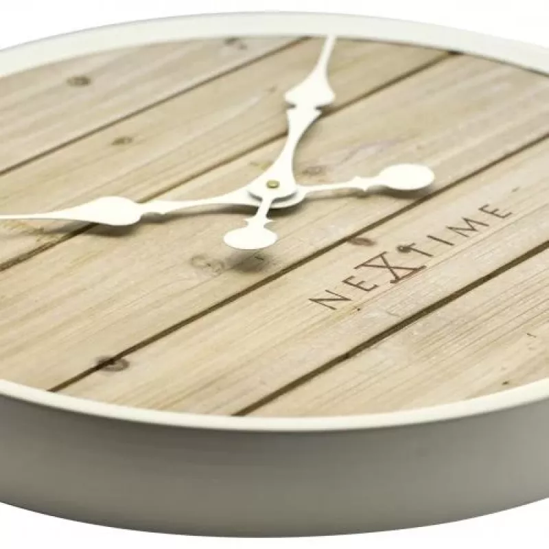 NeXtime klok 3134wi Plank, Ø50 cm, Ściana, Biały