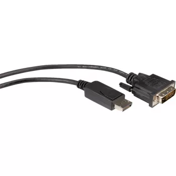 ROLINE - Kabel wideo - DisplayPort (M) - DVI-D (M) - 1 m (DisplayPort 1.1) - Śruby radełkowane - Czarny (11.04.5771)