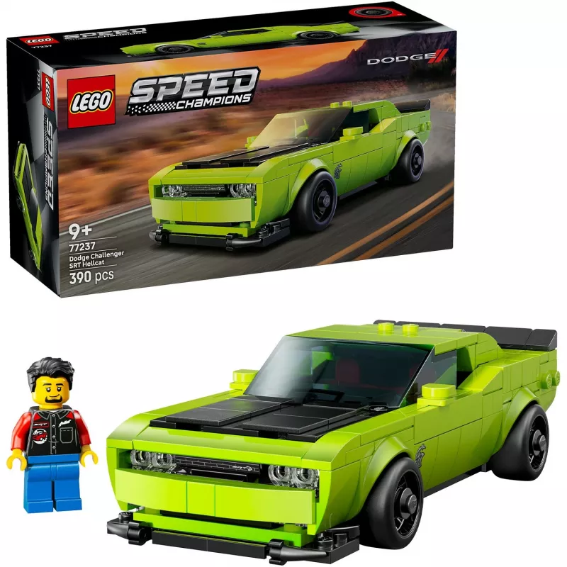 Samochodowy zestaw konstrukcyjny LEGO Speed Champions Dodge Challenger SRT Hellcat 77237 — 390 elementów, 1 minifigurka, wiek 9+