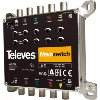 Multiswitch satelitarny Televes 714508 5 wejść 5 wyjść