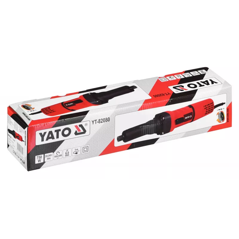 Yato YT-82080 szlifierka prosta, 750 W, tuleja zaciskowa 6 mm, 30000 RPM