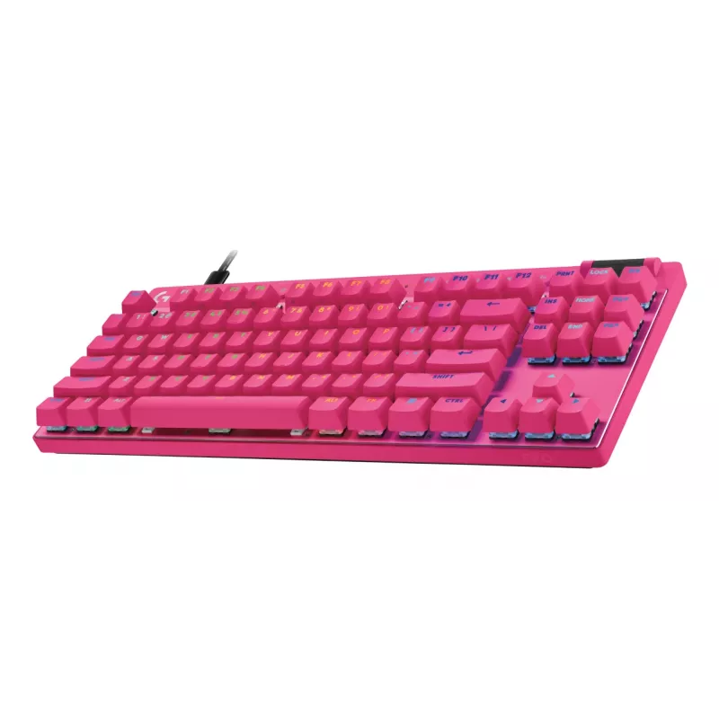 Klawiatura gamingowa Logitech G 920-013249 USB AZERTY francuska różowa tenkeyless