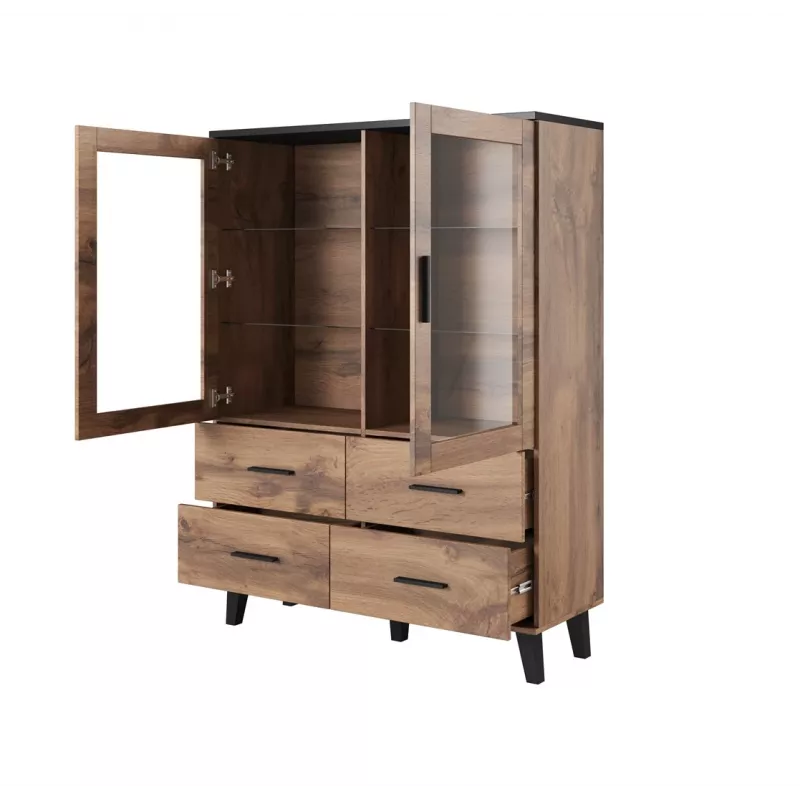 Zestaw mebli do salonu Cama LOTTA 2 (kredens 150 2D3DR + kredens 110 2D4DR + witryna 120 + stolik kawowy 110)