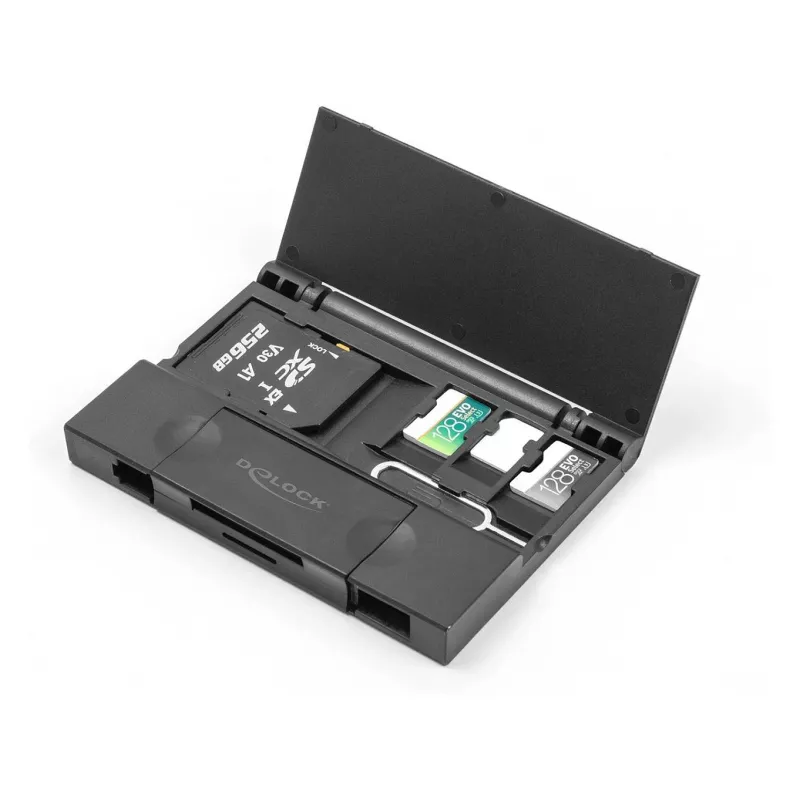Czytnik kart DeLOCK 91014 USB 3.2 Gen 1 Typ-A/Typ-C Czarny MicroSD SD