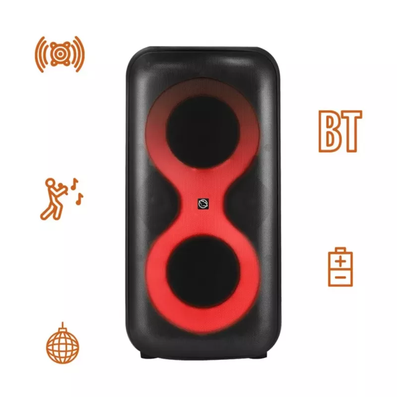 Przenośne centrum muzyczne MANTA SPK0401B100 głośnik Bluetooth, 100 W mocy szczytowej, radio FM, karaoke, wbudowany akumulator, X-BASS