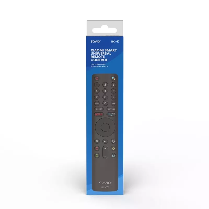 SAVIO RC-17 Pilot do telewizora IR/Bluetooth, obsługuje 20 urządzeń, zasięg 10 m, czarny
