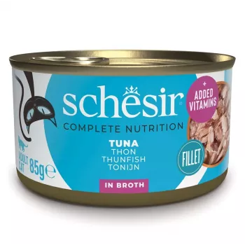 Mokra karma dla kota Agras Pet Foods Schesir w wodzie po gotowaniu — Tuńczyk 85 g, Dorosły, 13% białka, 2.5% tłuszczu