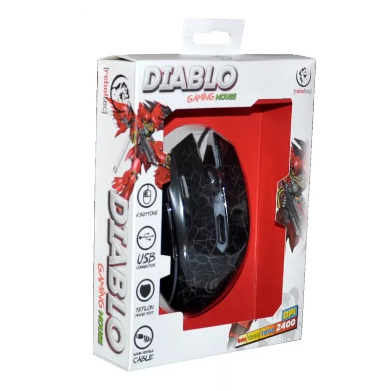 Rebeltec Diablo - mysz - optyczna - 6 przycisków - przewodowa - USB
