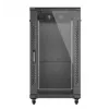 Szafa rack LANBERG FF01-6222-12B 22U 600x1200 mm czarna z przeszklonymi drzwiami przednimi i tylnymi