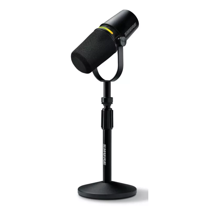 Shure MV7+-K-BNDL – mikrofon krasomówczy/wokalowy ze złączem XLR/USB-C, czarny + statyw biurkowy GATOR