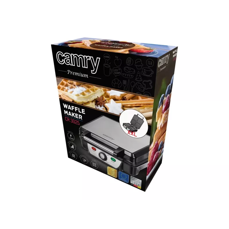 Gofrownica CAMRY 1150 W Czarny, Wielokolorowy, Jeden rozmiar, CR 3025
