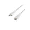 Kabel pleciony USB-C na USB-C 1m Biały