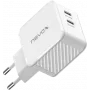 65W DUAL USB-C (PD) QC3.0 Charger GaN (Biały, PD 3.0, QC 3.0)