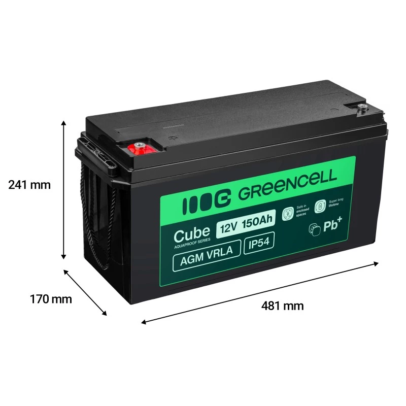 Bateria AGM Green Cell AGM12V150AH-J 12V 150Ah Kwasowo-ołowiowa szczelna