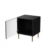 Komplet 2 szafek nocnych cama meble JUNGLE — 53,5×40,5×44 cm, czarny mat MDF/płyta wiórowa, złote nogi