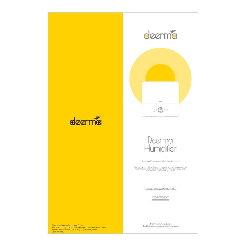 Nawilżacz Deerma ST636W, zbiornik 4,5 L, 28 W, Złoty/Biały, 277×156×270 mm