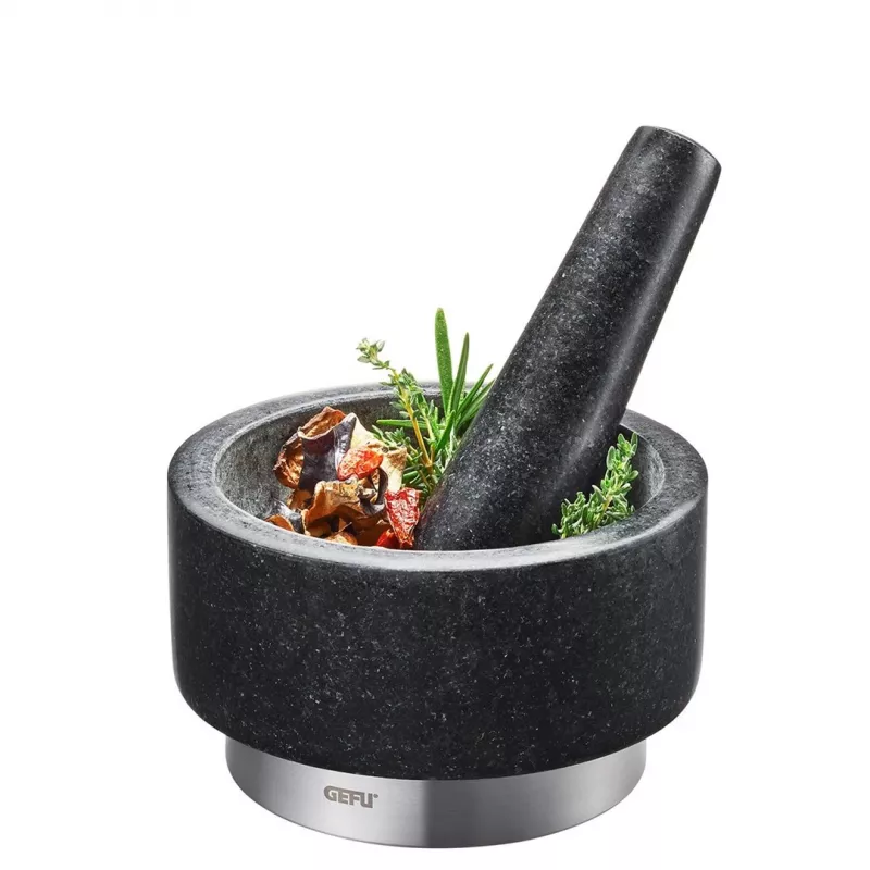 Moździerz GEFU 35300 Czarna stal nierdzewna Granit 14 cm