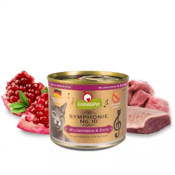 Mokra karma dla kota Fox4Pets Symphonie No.10 Dzik i kaczka 200 g, kompletna karma dla dorosłych, 78% wilgotności