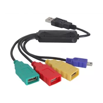 DeLock USB2.0 zewnętrzny 4-portowy koncentrator kablowy - Hub - 4 x USB2.0 - Desktop (61724)