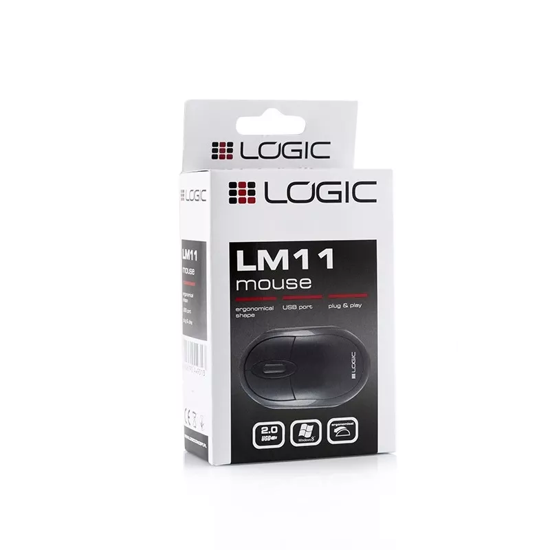 Mysz Logic Lm-11 - Optyczna - Przewodowa - USB - Czarna