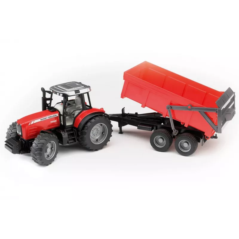 Model ciągnika BRUDER Massey Ferguson 7480 z wywrotką