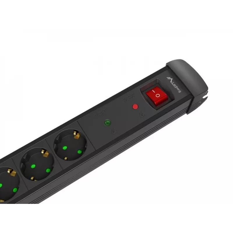 Lanberg SP1-05F-0300-BK przedłużacz zasilania 3 M 5 gniazd AC wewnątrz Czarny