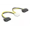 Kabel zasilający DeLOCK 83020 2 x 15 pin SATA na 8 pin EPS 15 cm