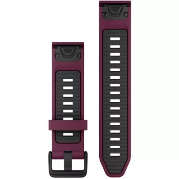 Silicone watch band GARMIN Quickfit 010-13391-04, 20 mm, Graphite/czerwony