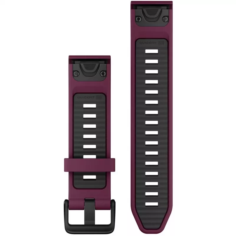 Silicone watch band GARMIN Quickfit 010-13391-04, 20 mm, Graphite/czerwony