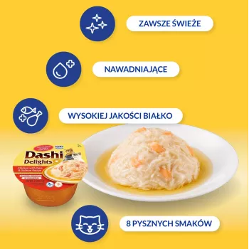 INABA Dashi Delights bulion z kurczaka, tuńczyka i łososia - przysmak dla kota - 70g