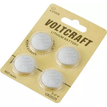Voltcraft Bateria guzikowa CR 2025 3 V 160 mAh Litowa 4-pak LM2025 VC-12629380