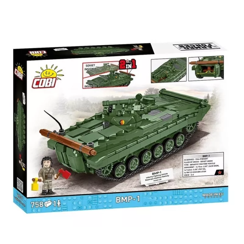 Zestaw konstrukcyjny Cobi Blocks BMP-1 758 elementów - klocki do budowy modelu w skali