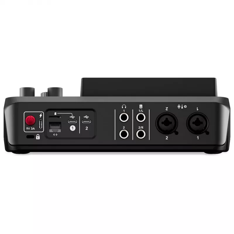 Kontroler studyjny RØDE Caster Duo Czarny — 2 combo XLR/TRS, 2 wyjścia liniowe TRS, 48 kHz, 24-bit, ekran dotykowy, Wi‑Fi, Bluetooth