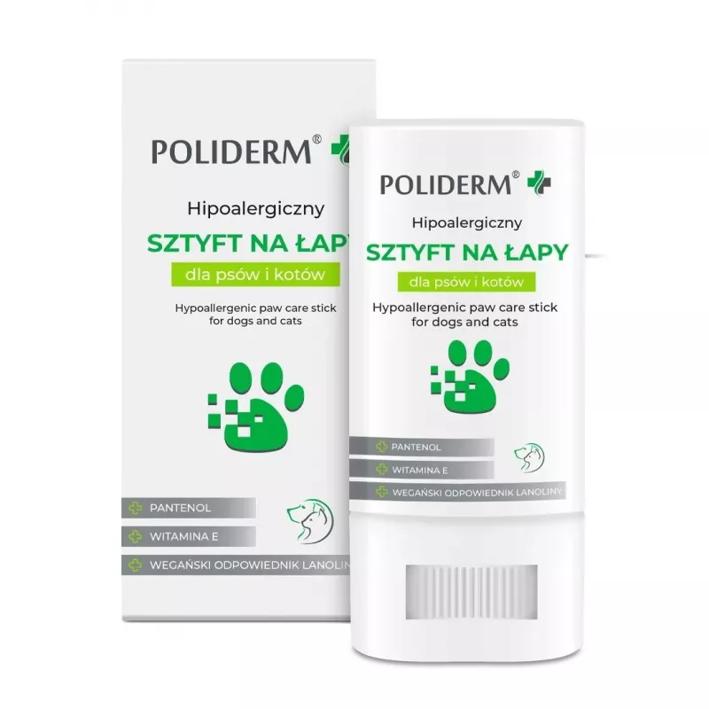Balsam pielęgnacyjny do łap JM Sante POLIDERM hipoalergiczny 14.5 g — ochrona łap dla psów i kotów