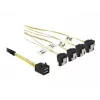 Kabel SCSI DeLOCK 85685 Czarny Żółty 1 m 1 x Mini SAS HD SFF-8643 4 x SATA 7 pin
