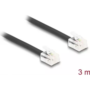 Kabel telefoniczny DeLOCK 90619 RJ11, 3 m, czarny