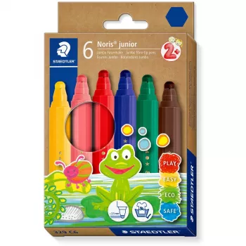 Pisaki Staedtler 329 C6 — 6 kolorów (niebieski, brązowy, zielony, różowy, czerwony, żółty), gruba końcówka