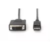 Przewód adapterowy DisplayPort Assmann. DP - DVI (24+1) M/M. 1,0 m. z blokadą. Zgodny z DP 1.2. UL. CE. czarny (AK-340301-010-S)