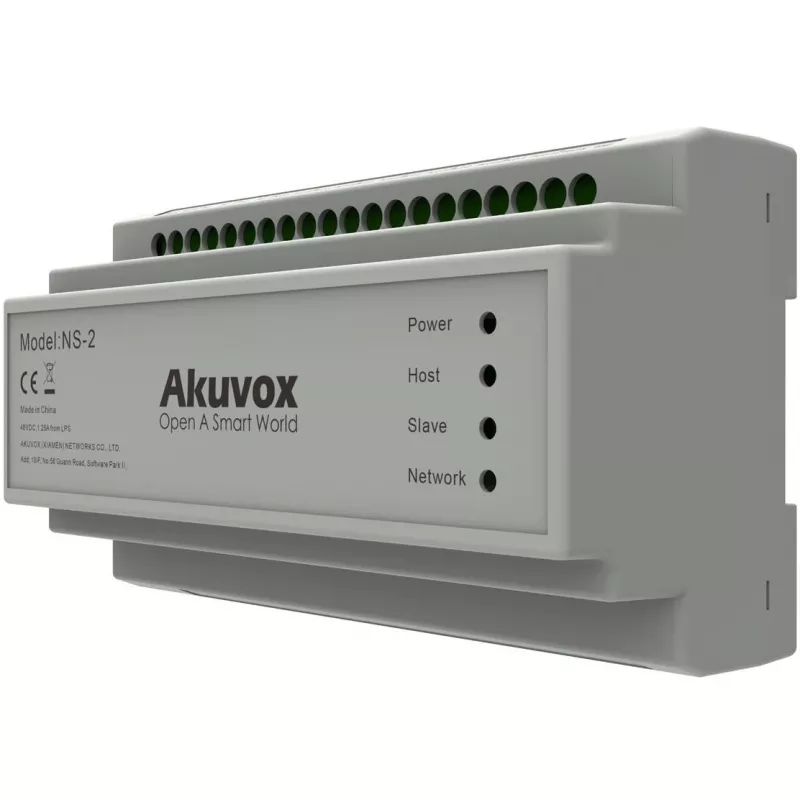 Akuvox NS-2 przełącznik sieciowy Fast Ethernet (10/100) Szyna DIN Szary