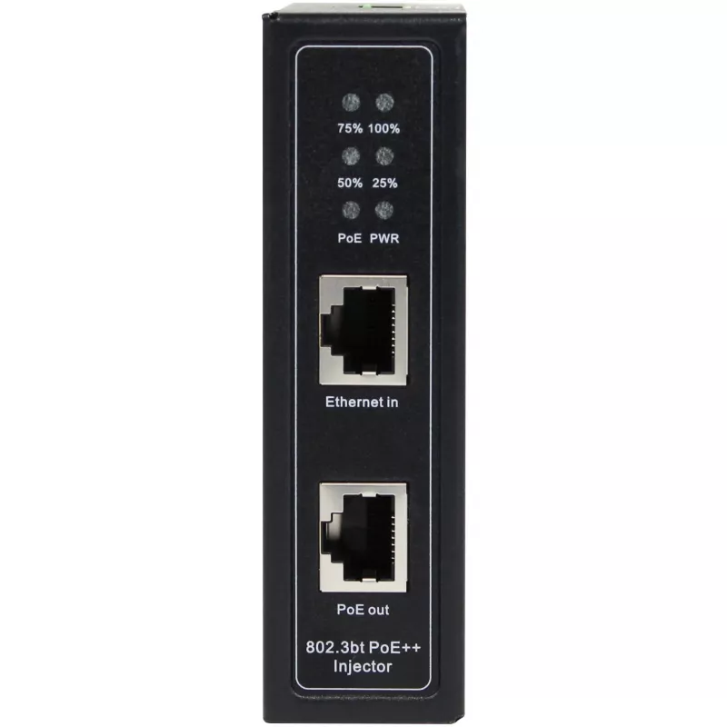 Iniektor PoE ALLNET ALL-PI2014-I-BT90 90W Gigabit przemysłowy, obudowa metalowa DIN