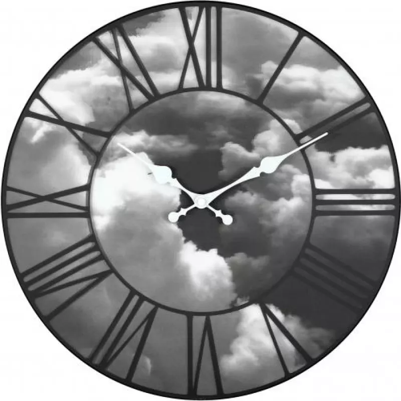 Zegar NeXtime 3037 Clouds, Ø39 cm, ścienny, czarny