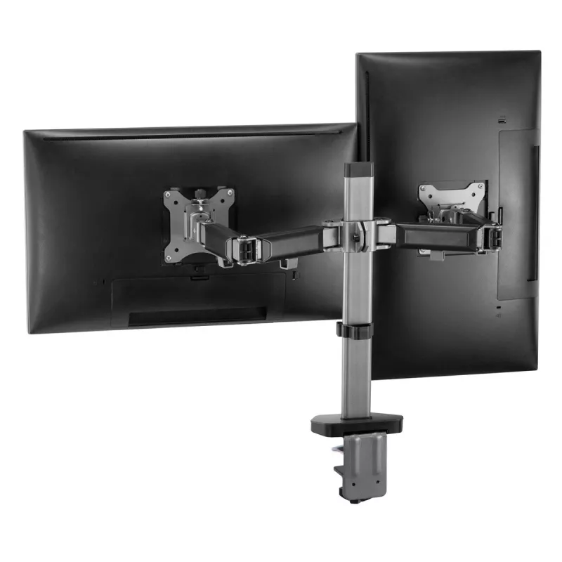Wbudowany uchwyt na dwa monitory Deluxe Ergo Office, 17-32 cali, maks. 9 kg, ER-449